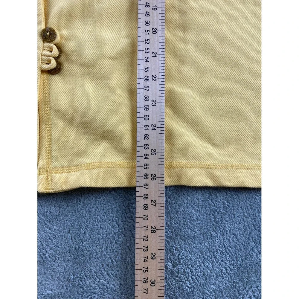 J.L. Plum Womens XL Yellow‎ Pique Knit Button Front V-Neck Sleeveless Vest